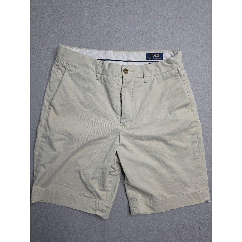 Polo Ralph Lauren Chino Shorts Men's 29 Beige Stretch Classic Fit Slash Pocket